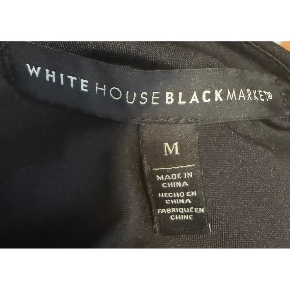 White House Black Market‎ Black Sleeveless Sequin Embellished Tank Top Medium - Picture 4 of 5